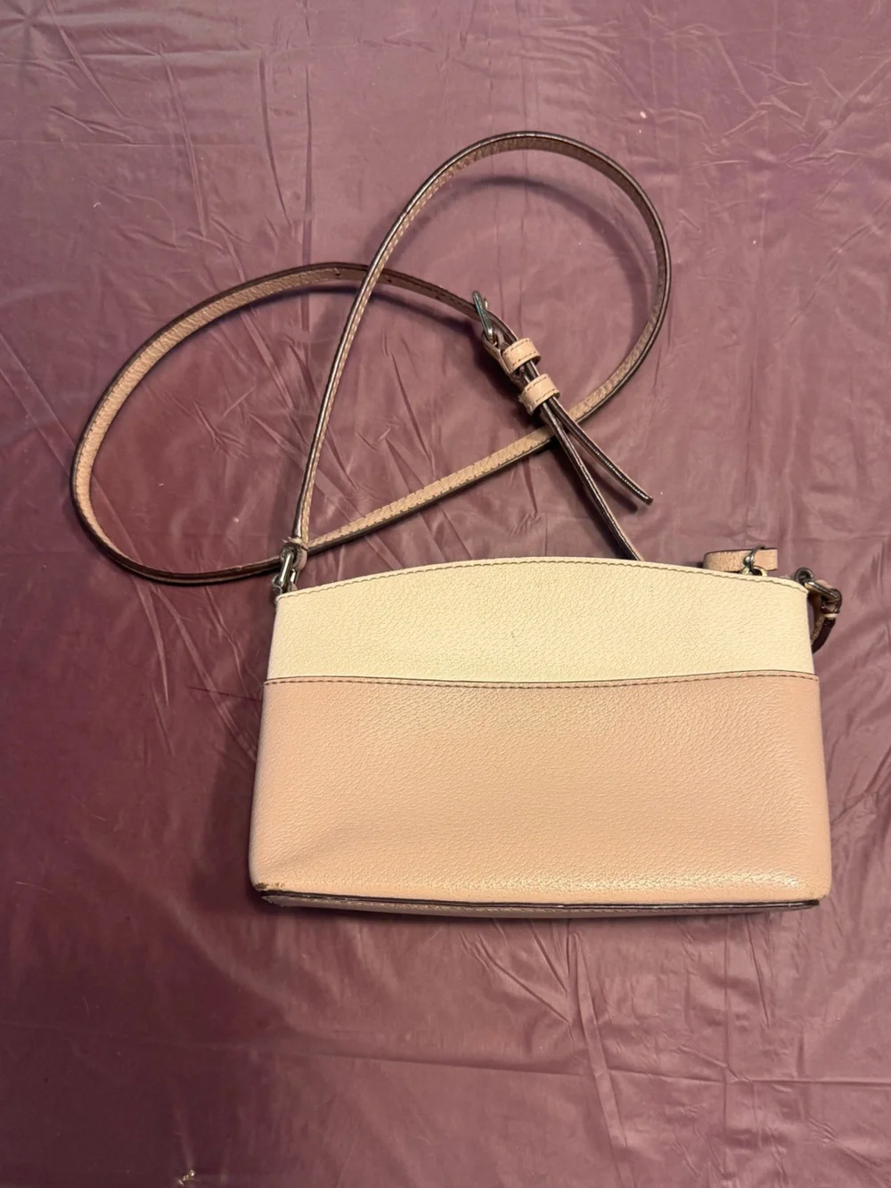 kate spade Grove Street Millie Pebble Leather Two-Tone Crossbody Bag Cream/Tan